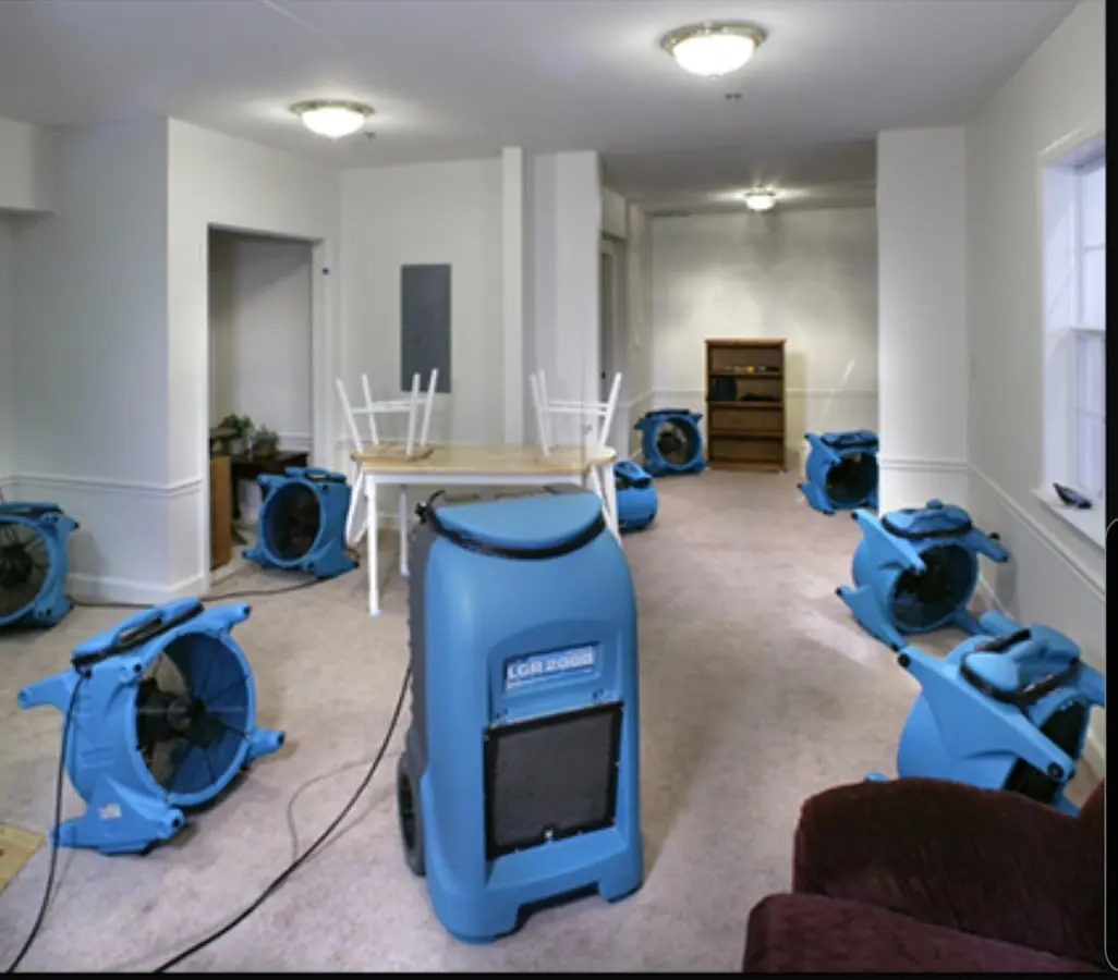 Air movers and dehumidifier setup for Water Extraction & Removal in Hialeah